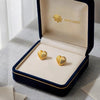 18K Real Gold Heart Earrings