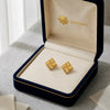 18k Linear Square Earrings Gold