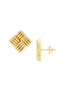 18k Linear Square Earrings Gold